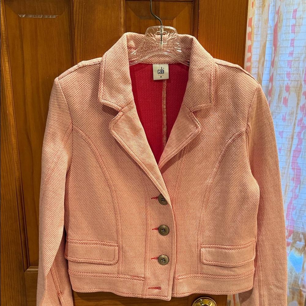 CAbi Blush Pink Textured Blazer
